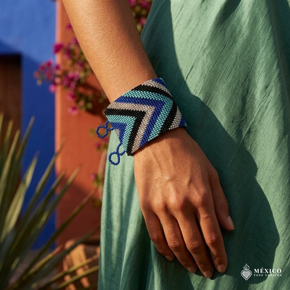 Mexican hand made bracelet  one of a kind  s-med -lg size 6X2 IN